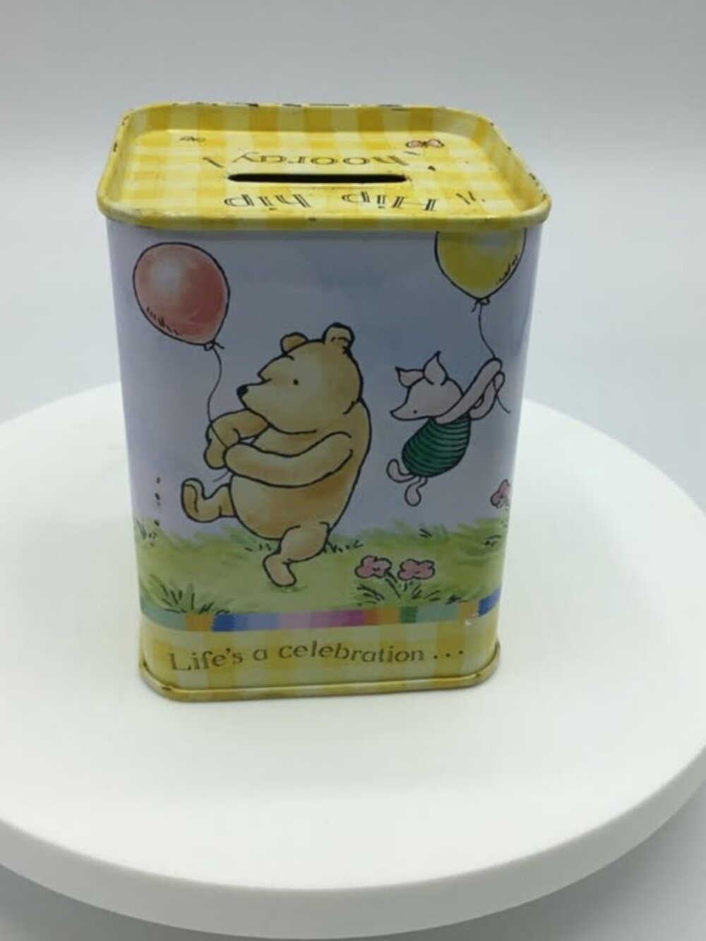 Vintage 1980's Pooh Bear Money Box Tin